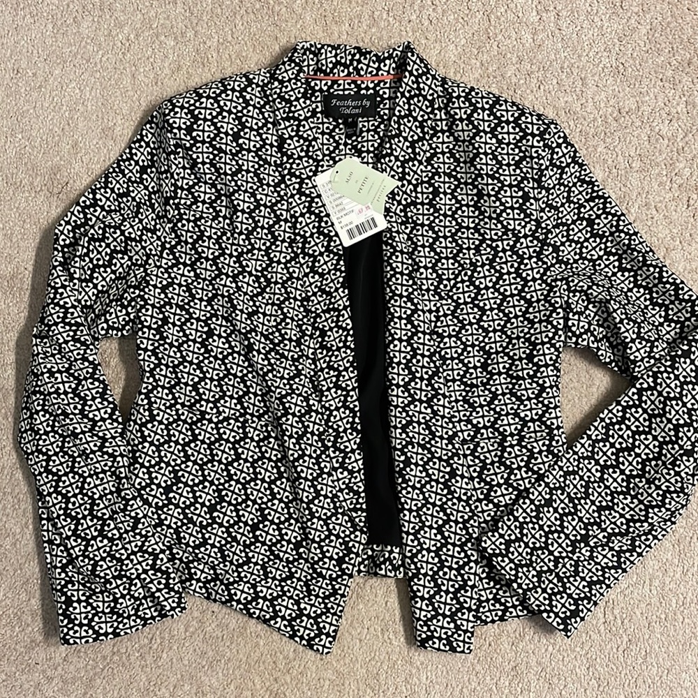 Black and white patterned blazer size M